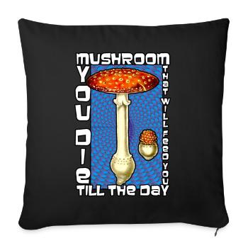 Amanita Muscaria Fliege Agaric Mykologie Psychedelisch - Sofakissenbezug 45 x 45 cm - Schwarz - Vorne