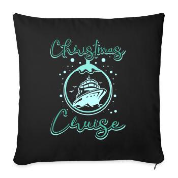 Christmas Holiday Xmas Cruise Ship - Sofa pillowcase 17,3'' x 17,3'' (45 x 45 cm) - black - Front