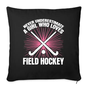Field hockey players - Sofa pillowcase 17,3'' x 17,3'' (45 x 45 cm) - black - Front
