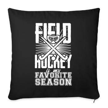 Field Hockey Player - Sofa pillowcase 17,3'' x 17,3'' (45 x 45 cm) - black - Front