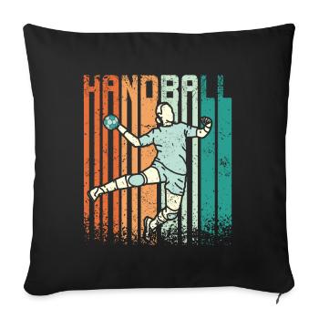 Retro Vintage Handball - Sofa pillowcase 17,3'' x 17,3'' (45 x 45 cm) - black - Front