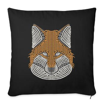 Conception d’animaux forestiers de renards parsemés de têtes d’animaux - Housse de coussin décorative 45 x 45 cm - noir - Devant