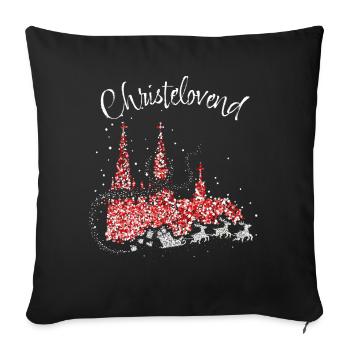 Fastelovend Karneval Konfetti Weihnachtsmann - Sofakissenbezug 45 x 45 cm - Schwarz - Vorne