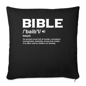 Funny Bible Definition For Atheist - Sofakissenbezug 45 x 45 cm - Schwarz - Vorne