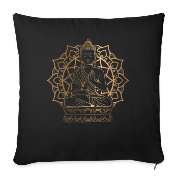 Guatama Buddha Statue Meditating For Buddhist Enth - Sofa pillowcase 17,3'' x 17,3'' (45 x 45 cm) - black - Front