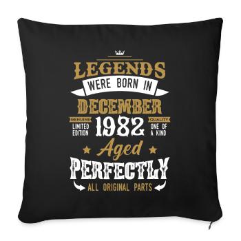 Né Décembre 1982 Cadeau d’anniversaire - Housse de coussin décorative 45 x 45 cm - noir - Devant