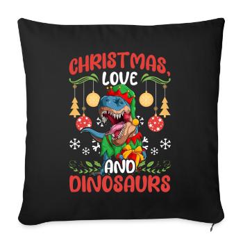 Dino Boy Boy Children Christmas Love Dinosaurs - Sofa pillowcase 17,3'' x 17,3'' (45 x 45 cm) - black - Front