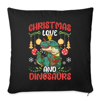 Dino Boy Boy Children Christmas Love Dinosaurs - Sofa pillowcase 17,3'' x 17,3'' (45 x 45 cm) - black - Front