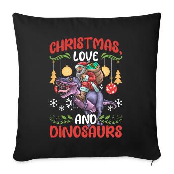 Dino Boy Boy Children Christmas Love Dinosaurs - Sofa pillowcase 17,3'' x 17,3'' (45 x 45 cm) - black - Front