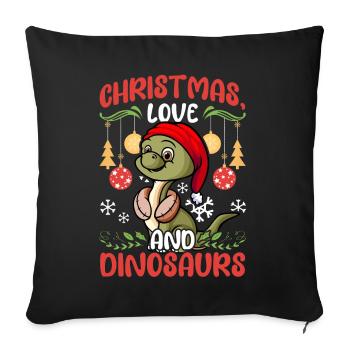 Dino Boy Boy Children Christmas Love Dinosaurs - Sofa pillowcase 17,3'' x 17,3'' (45 x 45 cm) - black - Front