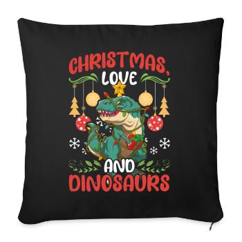 Dino Boy Boy Children Christmas Love Dinosaurs - Sofa pillowcase 17,3'' x 17,3'' (45 x 45 cm) - black - Front