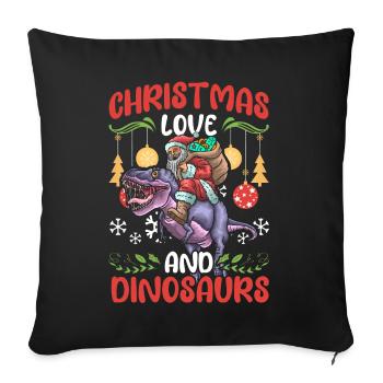 Dino Boy Boy Children Christmas Love Dinosaurs - Sofa pillowcase 17,3'' x 17,3'' (45 x 45 cm) - black - Front