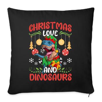 Dino Boy Boy Children Christmas Love Dinosaurs - Sofa pillowcase 17,3'' x 17,3'' (45 x 45 cm) - black - Front