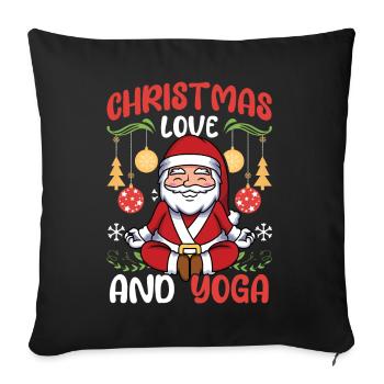 Yogini Yoga Meditation Weihnachten, Liebe und Yoga - Sofakissenbezug 45 x 45 cm - Schwarz - Vorne