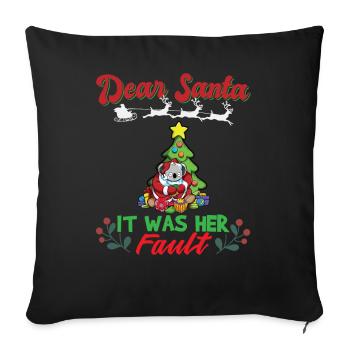Cher Père Noël, c’était de sa faute si ses frères et sœurs correspondaient à Noël - Housse de coussin décorative 45 x 45 cm - noir - Devant