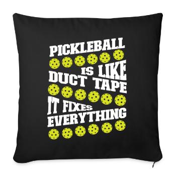 Pickleball Pickleball Is Like Duct - Sofa pillowcase 17,3'' x 17,3'' (45 x 45 cm) - black - Front