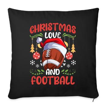 College Football Player Team Christmas Love - Sofa pillowcase 17,3'' x 17,3'' (45 x 45 cm) - black - Front