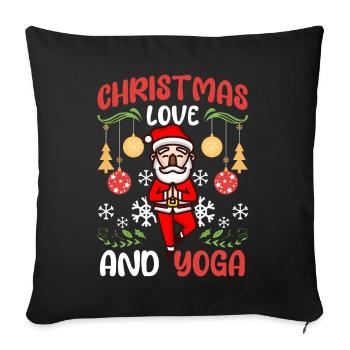 Yogini Yoga Meditation Weihnachten, Liebe und Yoga - Sofakissenbezug 45 x 45 cm - Schwarz - Vorne