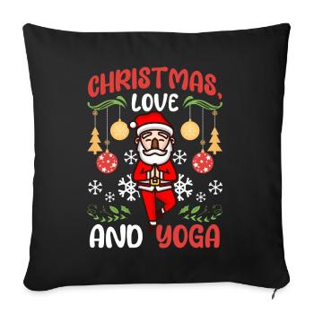Yogini Yoga Meditation Weihnachten, Liebe und Yoga - Sofakissenbezug 45 x 45 cm - Schwarz - Vorne