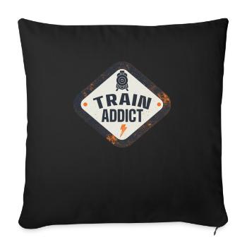 Railway Crazy Railway Traveler Railway Lovers - Sofa pillowcase 17,3'' x 17,3'' (45 x 45 cm) - black - Front