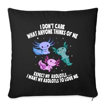 Axolotl Mexican sea salamander amphibians - Sofa pillowcase 17,3'' x 17,3'' (45 x 45 cm) - black - Front