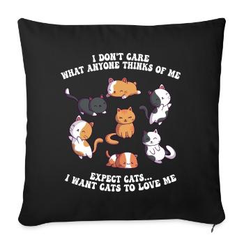 Funny Cat Saying Cats Mama Cat Kitten - Sofa pillowcase 17,3'' x 17,3'' (45 x 45 cm) - black - Front