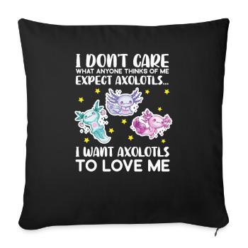 Axolotl Mexican sea salamander amphibians - Sofa pillowcase 17,3'' x 17,3'' (45 x 45 cm) - black - Front