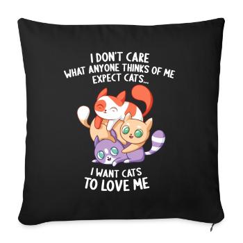 Funny Cat Saying Cats Mama Cat Kitten - Sofa pillowcase 17,3'' x 17,3'' (45 x 45 cm) - black - Front