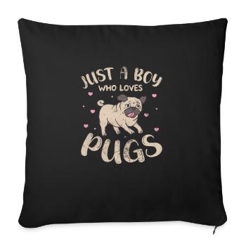 Pug - Sofa pillowcase 17,3'' x 17,3'' (45 x 45 cm) - black - Front