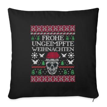 Merry Christmas Ugly Christmas Skull - Sofa pillowcase 17,3'' x 17,3'' (45 x 45 cm) - black - Front
