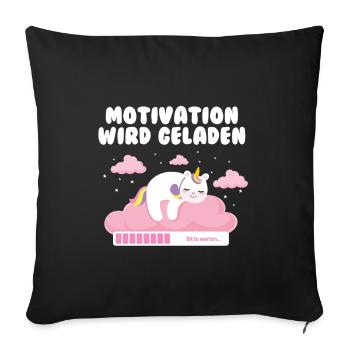 Motivation is loading unicorn baby - Sofa pillowcase 17,3'' x 17,3'' (45 x 45 cm) - black - Front