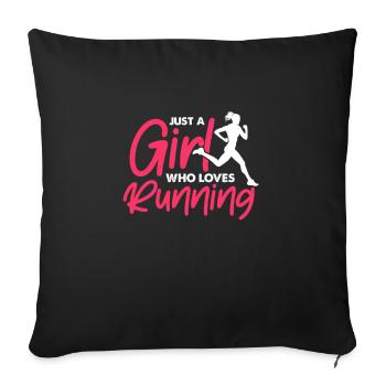 Run - Sofa pillowcase 17,3'' x 17,3'' (45 x 45 cm) - black - Front
