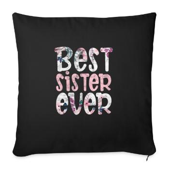 Soeur Frère Frères et sœurs Cadeau de famille - Housse de coussin décorative 45 x 45 cm - noir - Devant