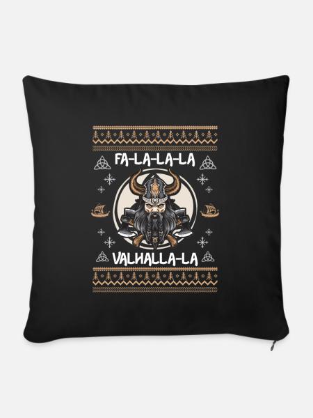 Ugly Christmas Wikinger Wikingeraxt - Sofakissenbezug 45 x 45 cm - Schwarz