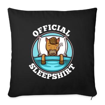 Chemise de nuit officielle Cheval - Housse de coussin décorative 45 x 45 cm - noir - Devant
