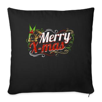 Mistletoe Bells Ornaments Logo For A Merry - Sofakissenbezug 45 x 45 cm - Schwarz - Vorne