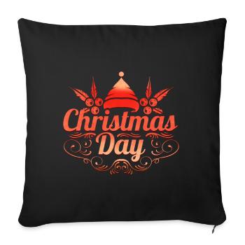 Christmas Day Logo Mistletoe Christmas - Sofa pillowcase 17,3'' x 17,3'' (45 x 45 cm) - black - Front
