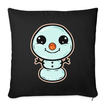 Funny Comic Snowman For Christmas - Sofakissenbezug 45 x 45 cm - Schwarz - Vorne