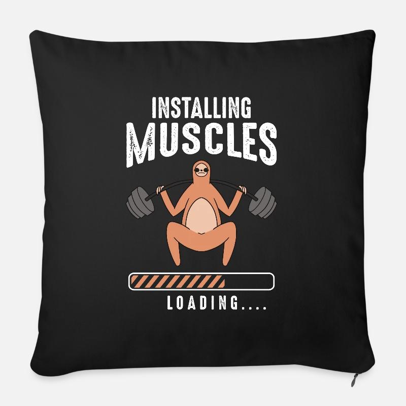 Installing Muscles Loading - Sofakissenbezug 45 x 45 cm - Schwarz