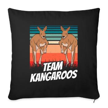 Team Kangaroos Australie Lovers Animal Kangaroo - Housse de coussin décorative 45 x 45 cm - noir - Devant