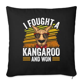 I fought with a kangaroo and won kangaroos - Sofa pillowcase 17,3'' x 17,3'' (45 x 45 cm) - black - Front