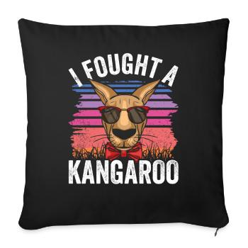 I fought with a kangaroo animal kangaroos - Sofa pillowcase 17,3'' x 17,3'' (45 x 45 cm) - black - Front