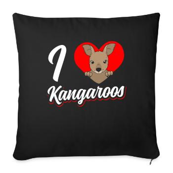I love kangaroos lover animal kangaroo - Sofa pillowcase 17,3'' x 17,3'' (45 x 45 cm) - black - Front