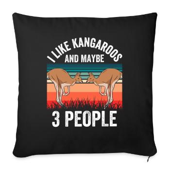 I like kangaroos and maybe 3 people animal - Sofa pillowcase 17,3'' x 17,3'' (45 x 45 cm) - black - Front