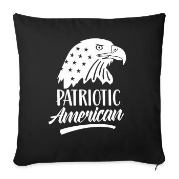 Patriotique américain Patriote Patriotique États-Unis - Housse de coussin décorative 45 x 45 cm - noir - Devant