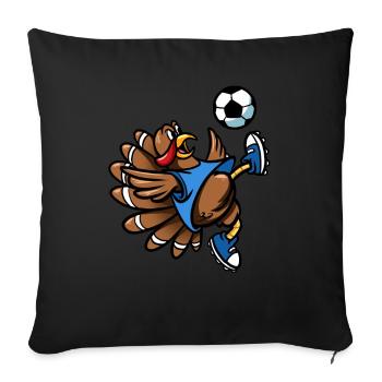 Thanksgiving Fußball Türkei Fahrrad Kick Männer Jungen - Sofakissenbezug 45 x 45 cm - Schwarz - Vorne