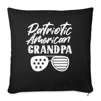 Grand-père patriotique américain Patriot US - Housse de coussin décorative 45 x 45 cm - noir - Devant