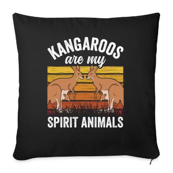 Kangaroos are my favorite animals animal kangaroo - Sofa pillowcase 17,3'' x 17,3'' (45 x 45 cm) - black - Front