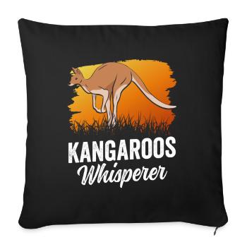 Kangaroo Whisperer Kangaroo Kangaroo Animal - Sofa pillowcase 17,3'' x 17,3'' (45 x 45 cm) - black - Front