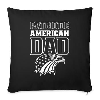 Père patriotique américain Patriot États-Unis - Housse de coussin décorative 45 x 45 cm - noir - Devant